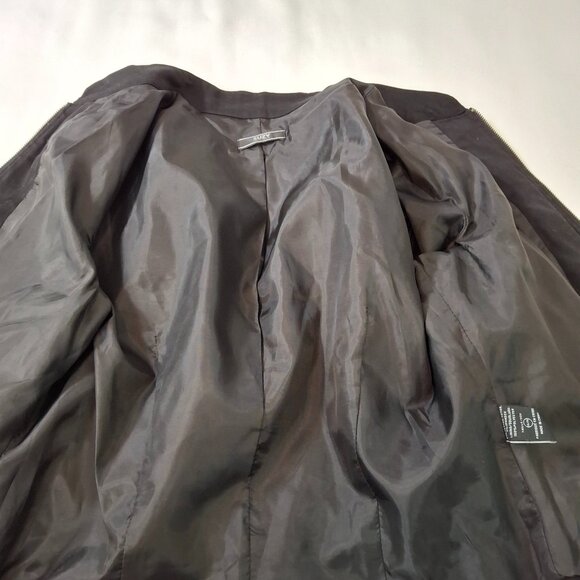 Womens Indie Goth Cropped Pea Coat Military Style Jacket Sz XL Epaulettes - Picture 13 of 16